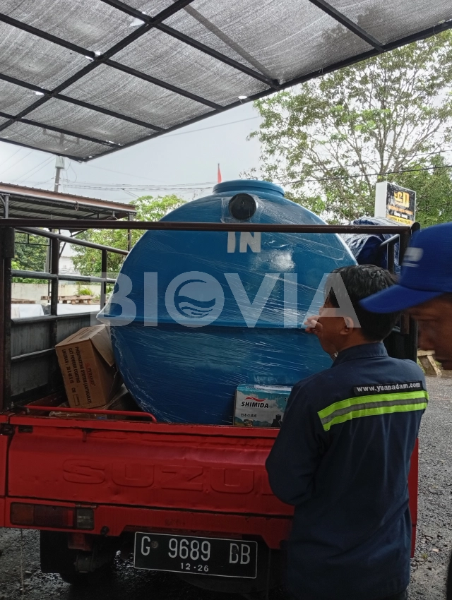 Instalasi IPAL dan Biotank Klinik Kecantikan menggunakan tangki fiber berkualitas dari BIOVIA